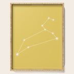 Leo Zodiac Star Constellation Line Art Soft Yellow Serving Tray Gallery Image 1