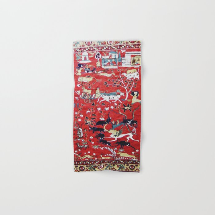 Antique Persian Hunting Rug Bath Towel Gallery Image 1