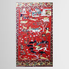 Antique Persian Hunting Rug Tablecloth Gallery Image 2