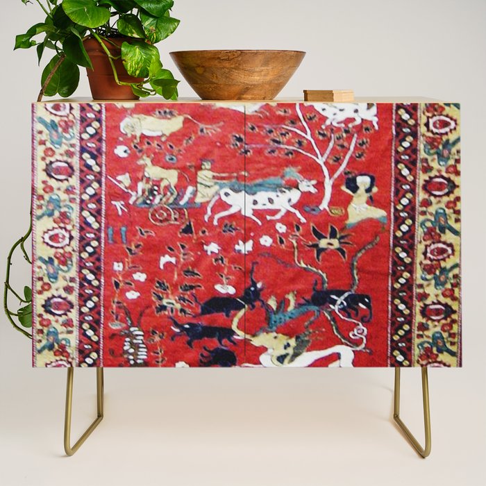 Antique Persian Hunting Rug Credenza Gallery Image 1