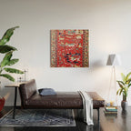 Antique Persian Hunting Rug Wood Wall Art Gallery Image 2
