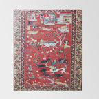 Antique Persian Hunting Rug Throw Blanket Gallery Image 2