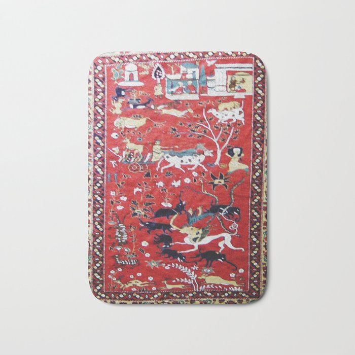 Antique Persian Hunting Rug Bath Mat Gallery Image 1