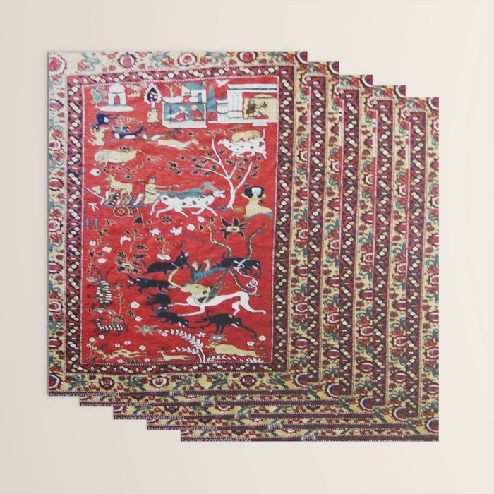 Antique Persian Hunting Rug Wrapping Paper Gallery Image 3
