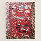 Antique Persian Hunting Rug Jigsaw Puzzle Gallery Image 1