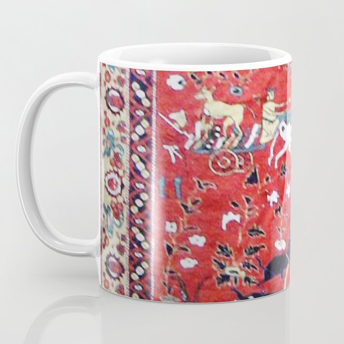 Antique Persian Hunting Rug Coffee Mug Gallery Image 3