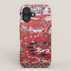 Antique Persian Hunting Rug iPhone Case Gallery Image 1
