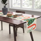 Festive Christmas Elements  Candy Cane  Tree and Bows Holiday Design Table Runner Gallery Image 2