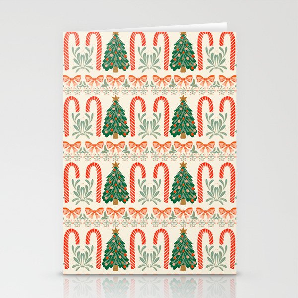 Festive Christmas Elements  Candy Cane  Tree and Bows Holiday Design Stationery Card Gallery Image 2