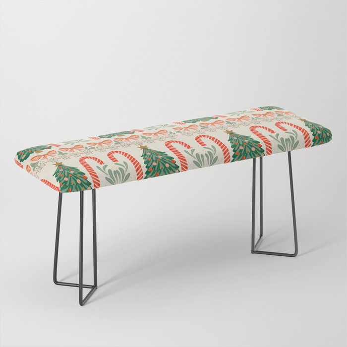Festive Christmas Elements  Candy Cane  Tree and Bows Holiday Design Bench Gallery Image 1
