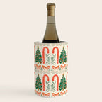 Festive Christmas Elements  Candy Cane  Tree and Bows Holiday Design Wine Chiller Gallery Image 1