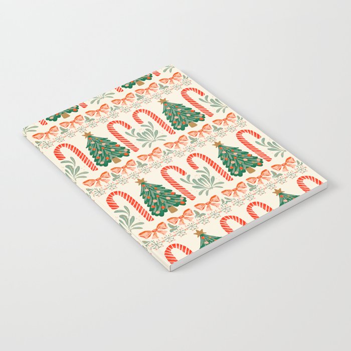 Festive Christmas Elements  Candy Cane  Tree and Bows Holiday Design Notebook Gallery Image 2