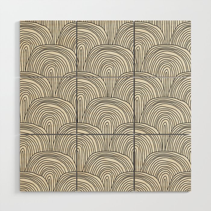 Boho Rainbows in Black and White Wood Wall Art Gallery Image 1