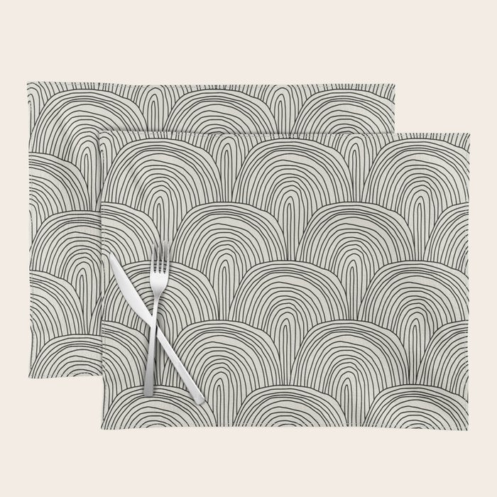 Boho Rainbows in Black and White Placemat Gallery Image 1