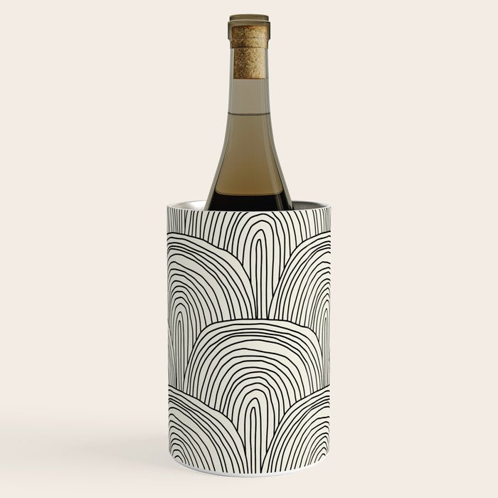 Boho Rainbows in Black and White Wine Chiller Gallery Image 1