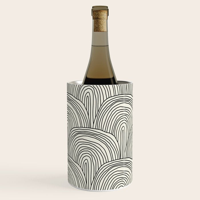 Boho Rainbows in Black and White Wine Chiller Gallery Image 2