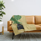 Cat with clover Throw Blanket Gallery Image 1