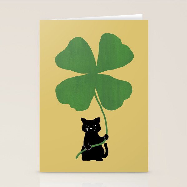 Cat with clover Stationery Card Gallery Image 2