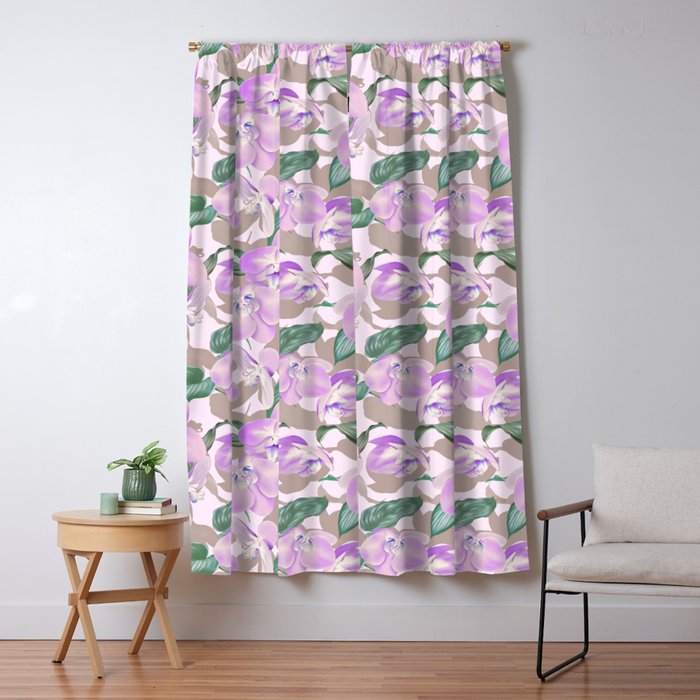 Lovely lilac exotic flowers L Window Curtain Gallery Image 5