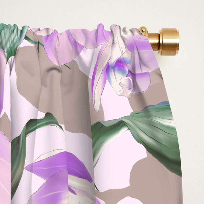 Lovely lilac exotic flowers L Window Curtain Gallery Image 2