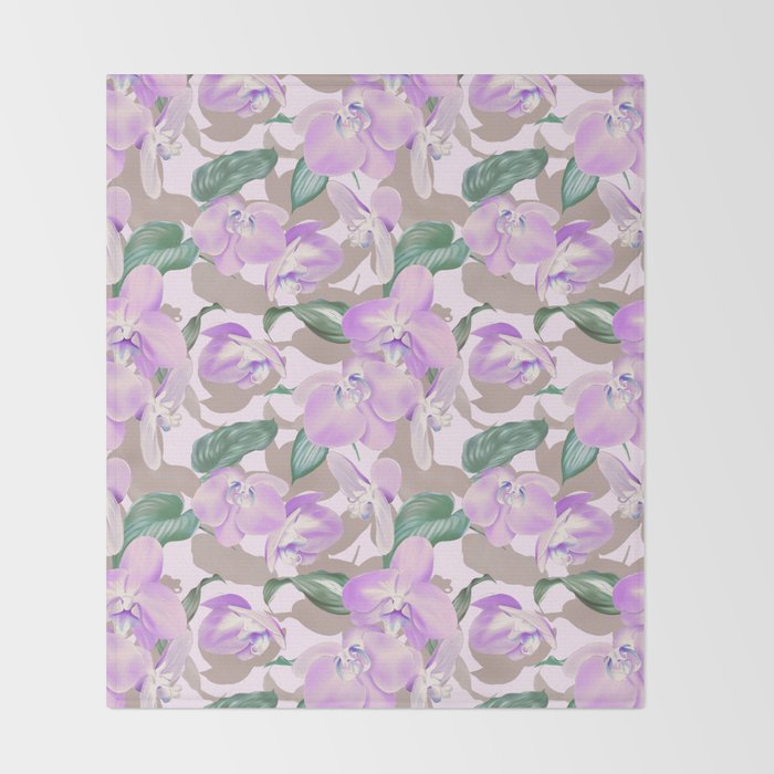 Lovely lilac exotic flowers L Throw Blanket Gallery Image 2