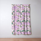 Lovely lilac exotic flowers L Window Curtain Gallery Image 3