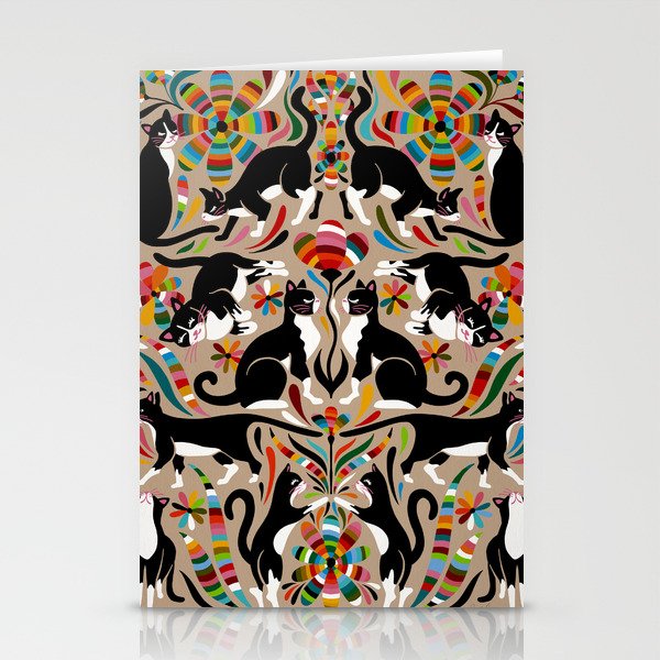 Otomi Cats - Rainbow & Tan Stationery Card Gallery Image 2