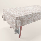 Floral dreams mandala taupe Tablecloth Gallery Image 1