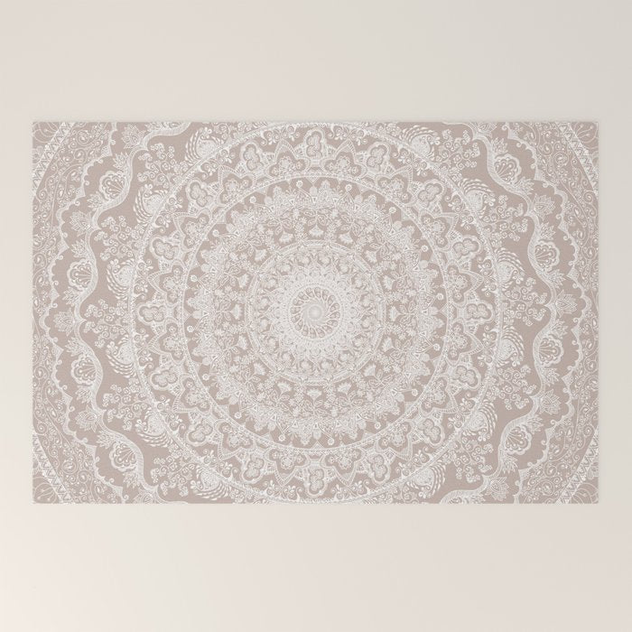 Floral dreams mandala taupe Welcome Mat Gallery Image 2