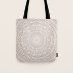 Floral dreams mandala taupe Tote Bag Gallery Image 1