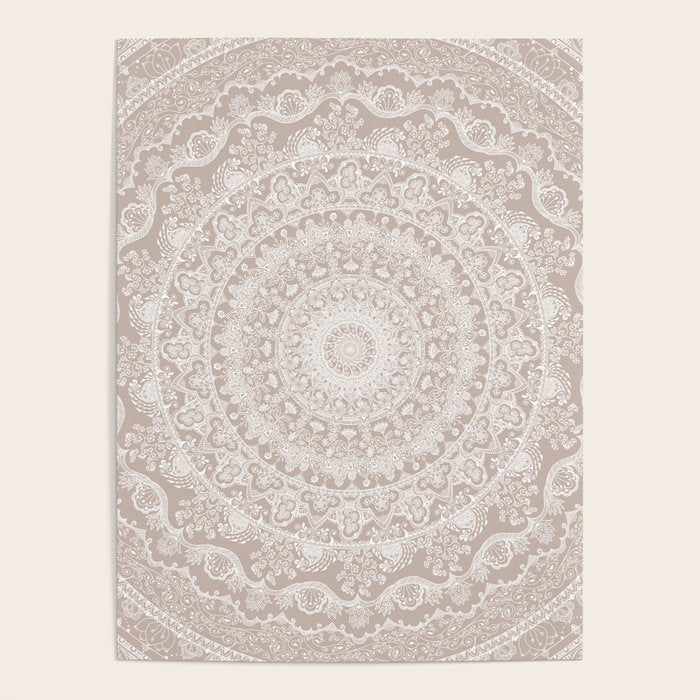 Floral dreams mandala taupe Poster Gallery Image 4