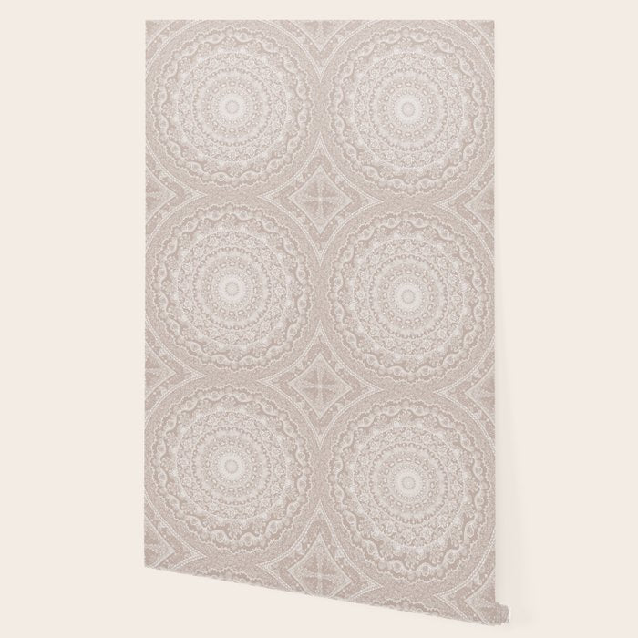 Floral dreams mandala taupe Wallpaper Gallery Image 2
