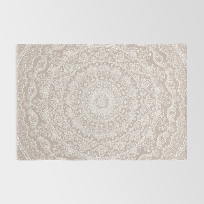 Floral dreams mandala taupe Rug Gallery Image 2