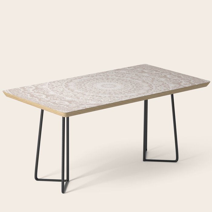 Floral dreams mandala taupe Coffee Table Gallery Image 1