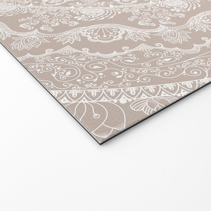 Floral dreams mandala taupe Welcome Mat Gallery Image 2
