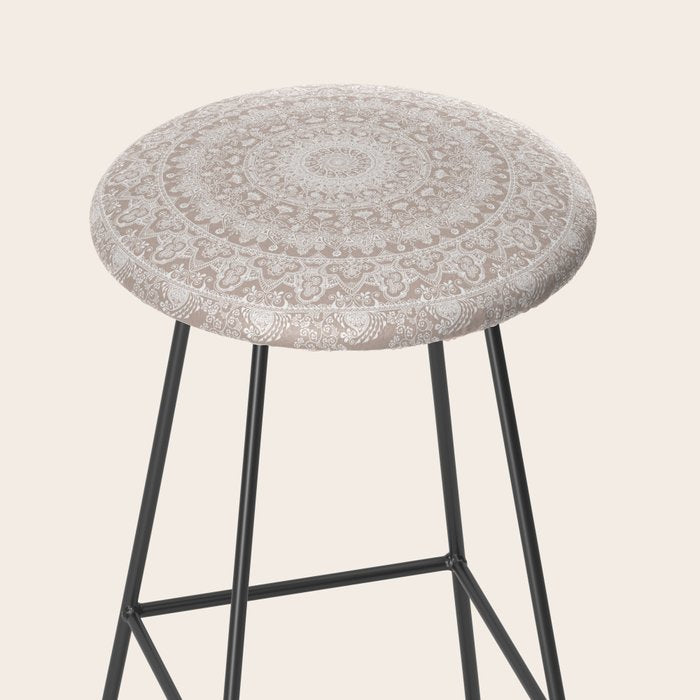 Floral dreams mandala taupe Stool Gallery Image 2