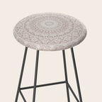 Floral dreams mandala taupe Stool Gallery Image 2