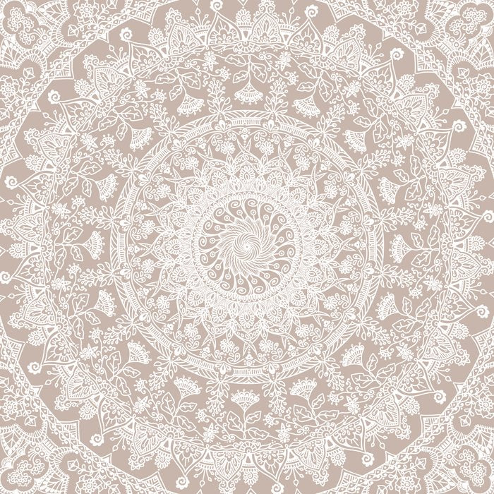 Floral dreams mandala taupe Coffee Mug Gallery Image 2