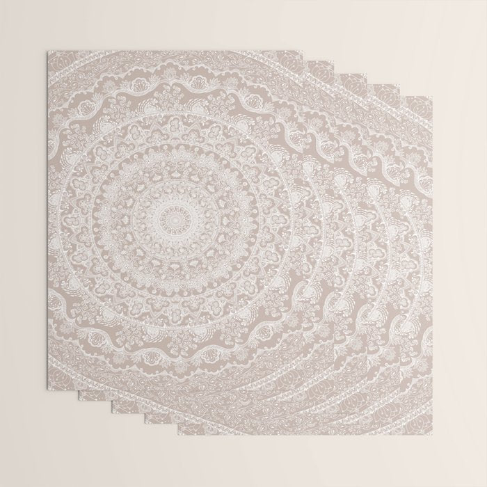 Floral dreams mandala taupe Wrapping Paper Gallery Image 3