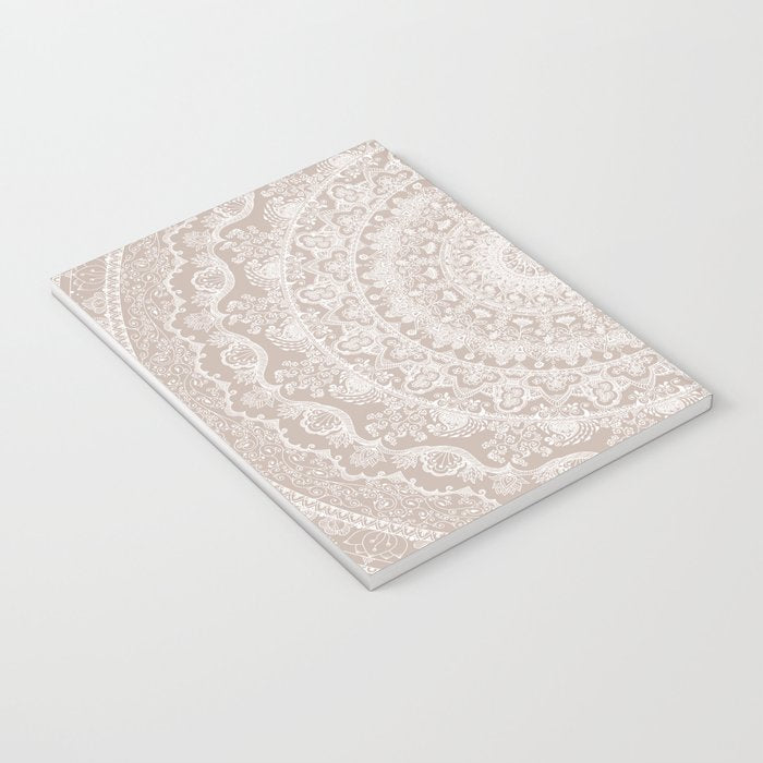 Floral dreams mandala taupe Notebook Gallery Image 3