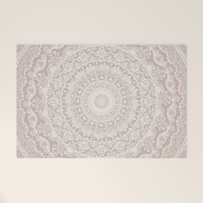 Floral dreams mandala taupe Welcome Mat Gallery Image 1
