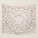 Floral dreams mandala taupe Wall Tapestry Gallery Image 4