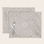 Floral dreams mandala taupe Placemat Gallery Image 1