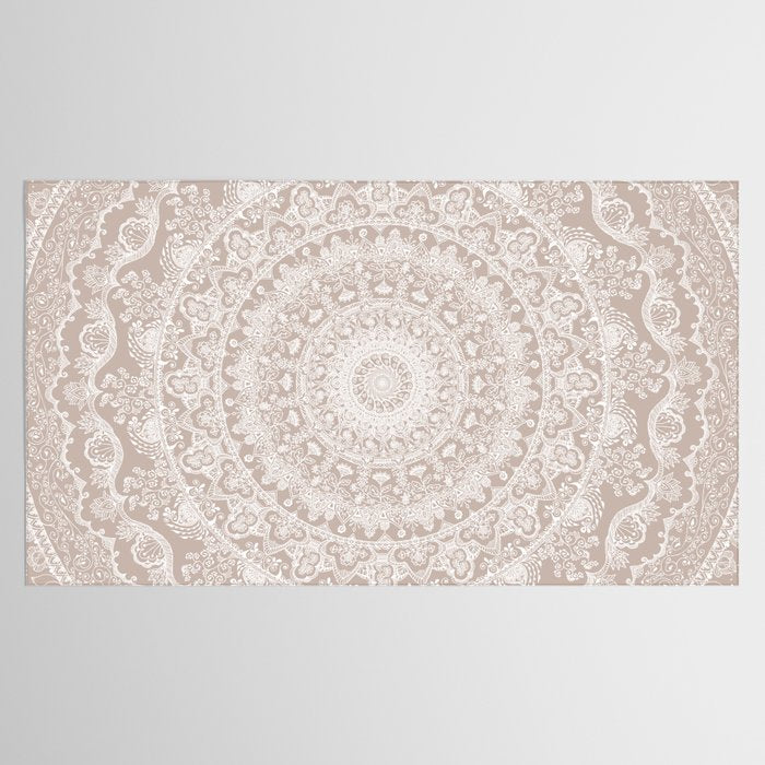 Floral dreams mandala taupe Tablecloth Gallery Image 2