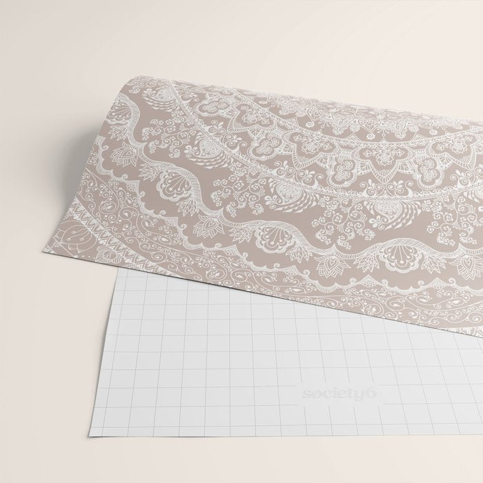 Floral dreams mandala taupe Wrapping Paper Gallery Image 2