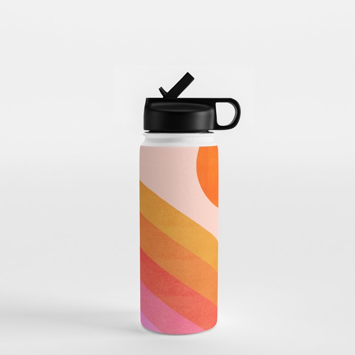 Abstraction_SUNSET_OCEAN_COLOR_POP_ART_Minimalism_009D Water Bottle Gallery Image 1