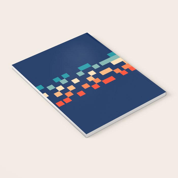 Classic 70s Style Abstract Rainbow Retro Stripes Pixel Drops - Ayako Notebook Gallery Image 3