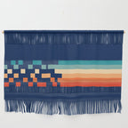 Classic 70s Style Abstract Rainbow Retro Stripes Pixel Drops - Ayako Wall Hanging Gallery Image 1