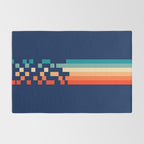 Classic 70s Style Abstract Rainbow Retro Stripes Pixel Drops - Ayako Rug Gallery Image 2
