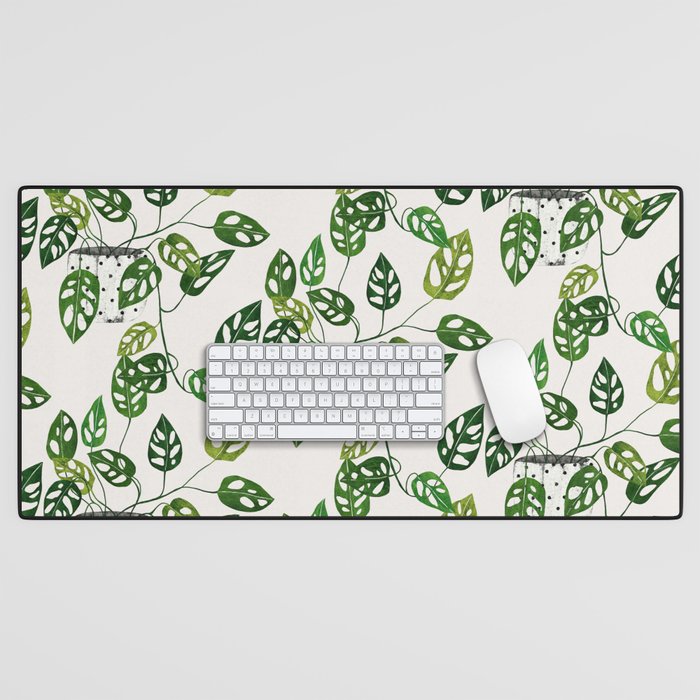 Monstera obliqua interior plant Desk Mat Gallery Image 1